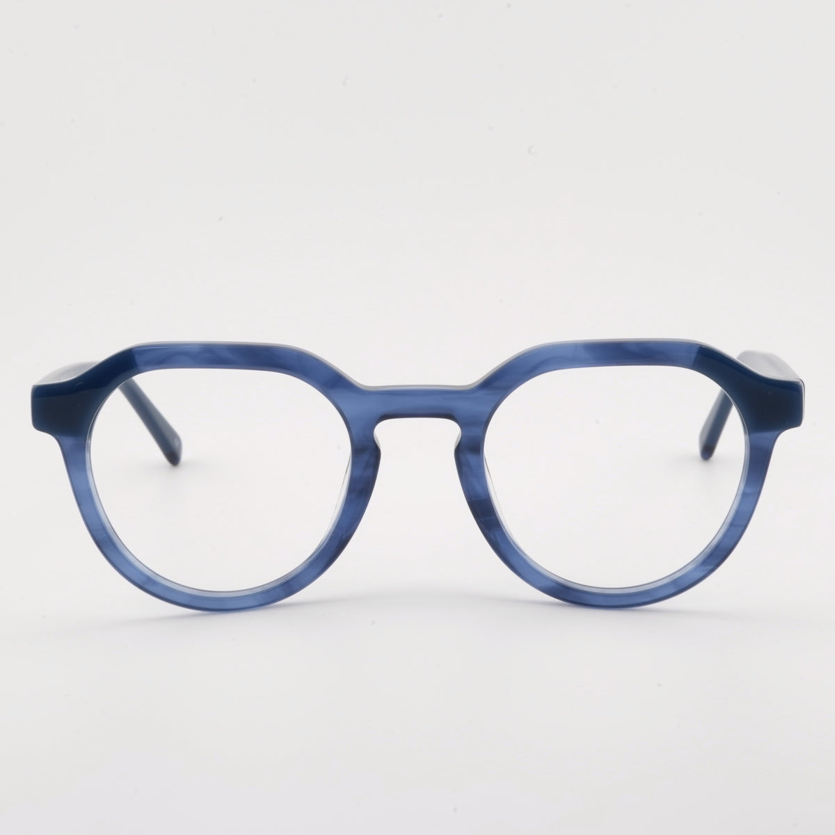 Blush Round Acetate Eyeglass Frames In Deep Blue - NWT Translucent Blue Spring Hinges Acetate Oval Blue Light  main image 2